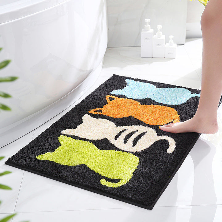 Playful Cat Shaped Bath Mat for Bathroom