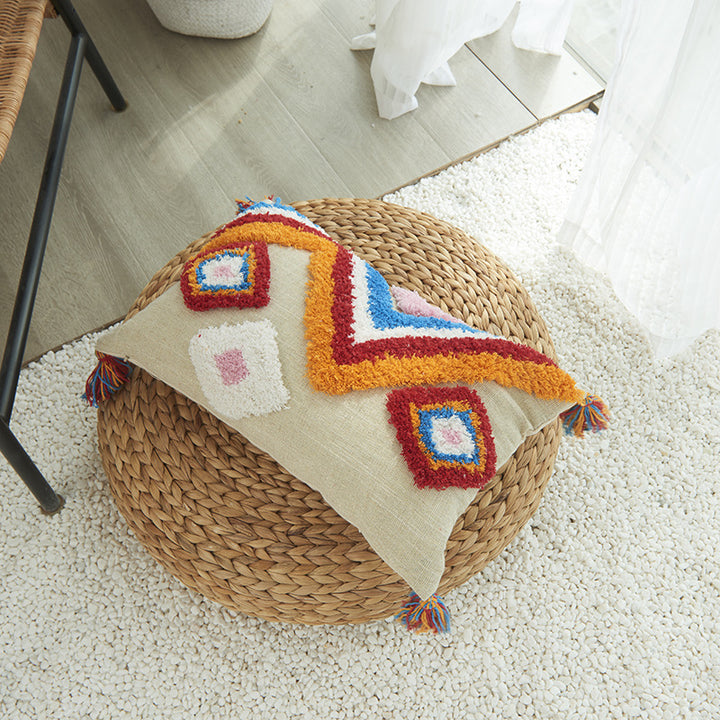 Textured Boho Chic Throw Pillow