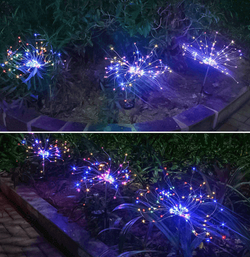 New Ground Plug Solar Fireworks Light LED Light String Copper Wire Outdoor Garden Decoration Star Lights Christmas Lights | Kalsten