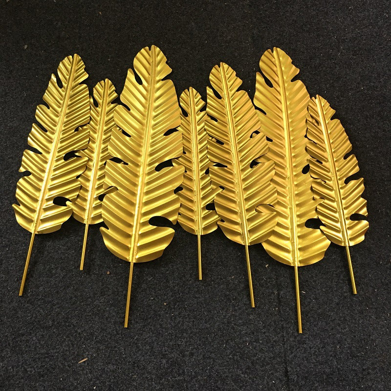 Decorative Metallic Leaf Wall Art Set Kalsten