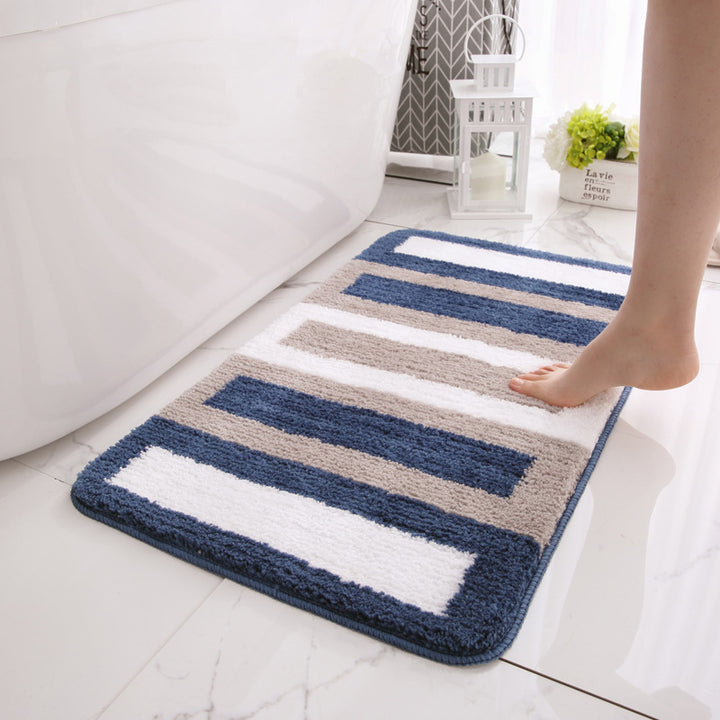 Absorbent Stripe Pattern Bath Rug