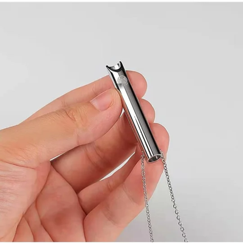 Kalsten | Breathing Exercise Necklace | Stainless Steel | Smoking & Vaping Alternative for Anxiety Relief