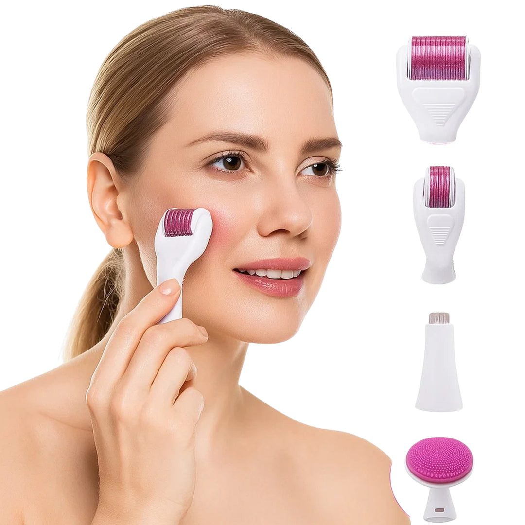 DermaGlow Microneedling Derma Roller Kit – Anti-Ageing – Titanium Needles – Home Skincare for Women Kalsten