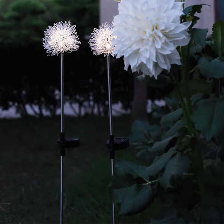 Solar Dandelion Aluminum Wire Globe Light LED Outdoor Waterproof Luminous Garden Insert Ground Landscape Light | Kalsten