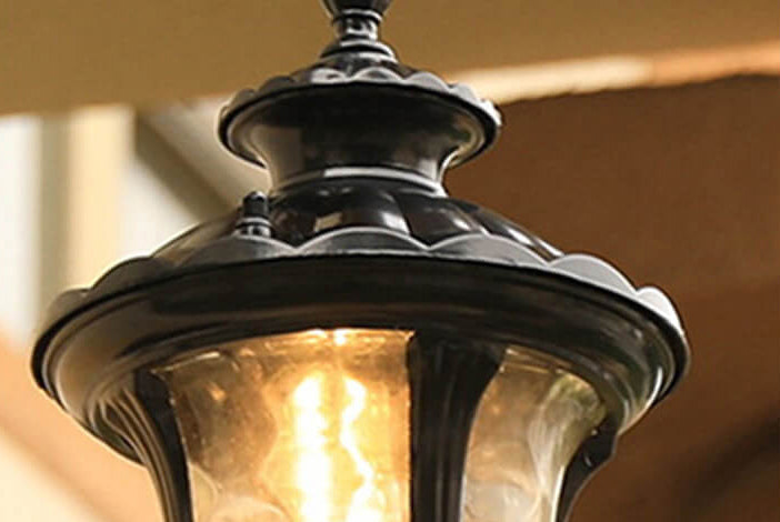 European Retro Waterproof Stone Pattern Glass Lampshade 1-Light Outdoor Wall Sconce Lamp | Kalsten