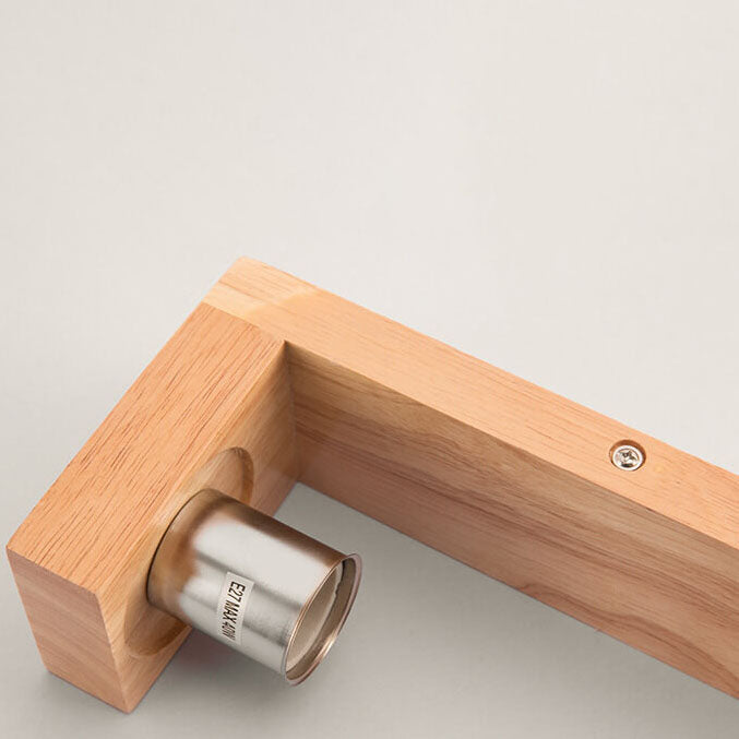 Kalsten | Modern minimalist solid wood square glass column 1-light wall sconces lamp