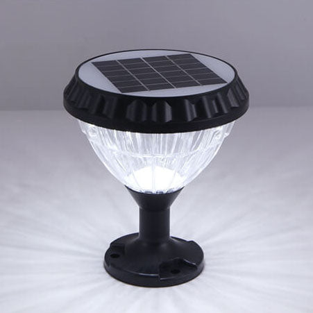 Modern Black Solar Die-Cast Aluminum Glass Outdoor Patio Waterproof Column Head Light | Kalsten