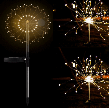 New Ground Plug Solar Fireworks Light LED Light String Copper Wire Outdoor Garden Decoration Star Lights Christmas Lights | Kalsten
