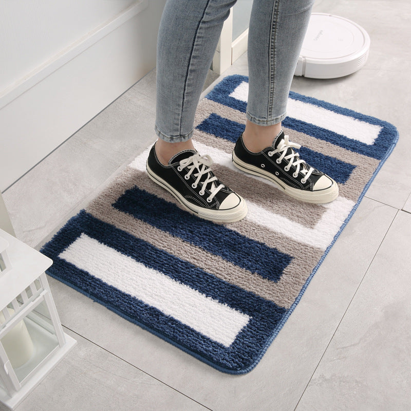 Absorbent Stripe Pattern Bath Rug