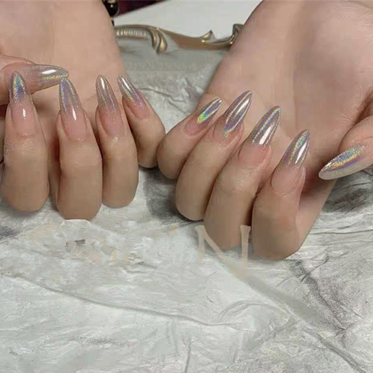 Glitter nail art with holographic effects Kalsten