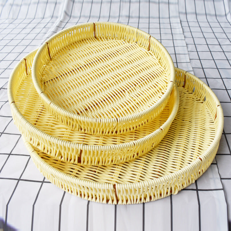 Woven Round Serving Tray Kalsten