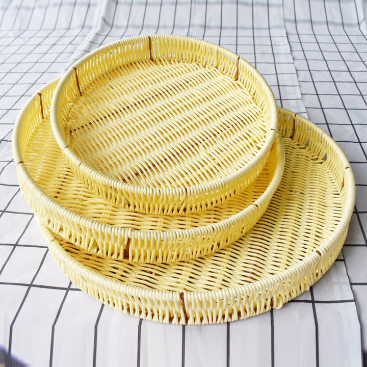 Woven Round Serving Tray Kalsten