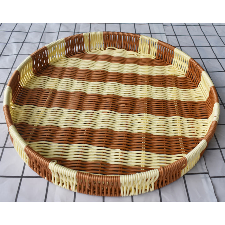 Woven Round Serving Tray Kalsten