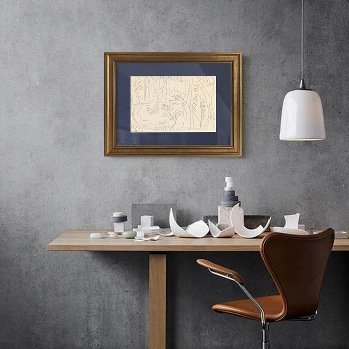 Vintage-inspired framed artwork