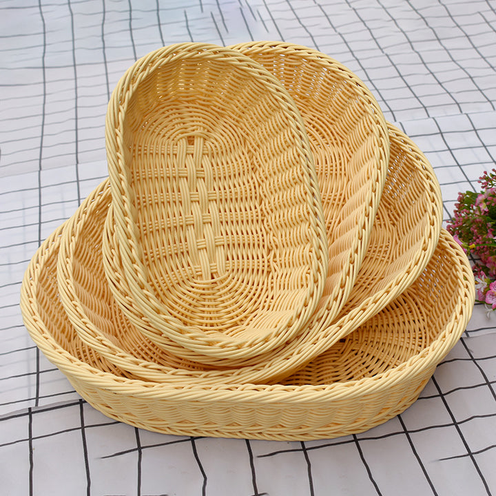 Handmade Oval Wicker Storage Baskets Set Kalsten
