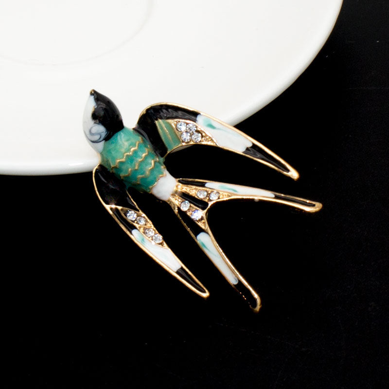 Enamel Bird Brooch Kalsten