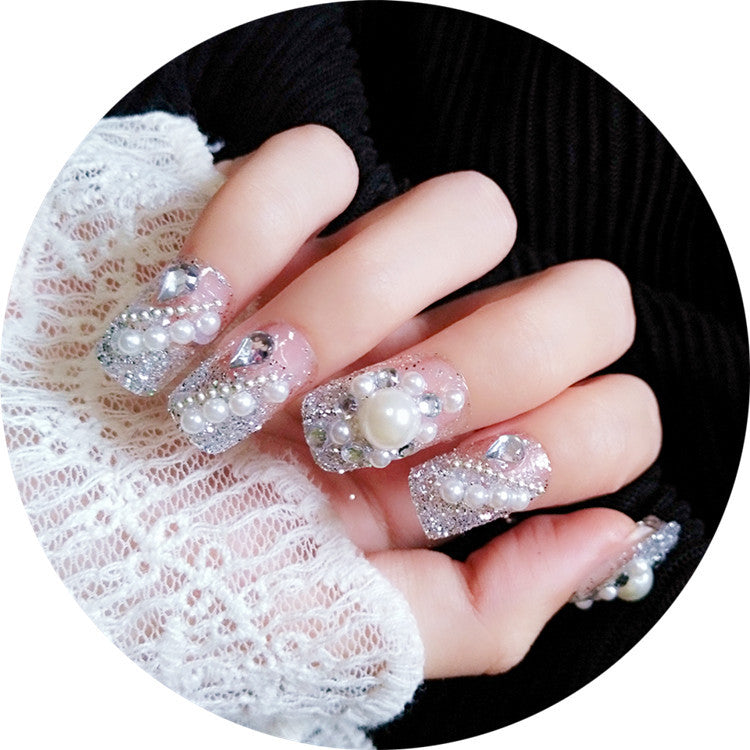 Glamorous Rhinestone-Embellished Press-On Nail Tips