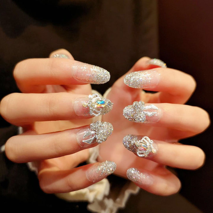 Glamorous Rhinestone-Accented Press-On Nail Art Set