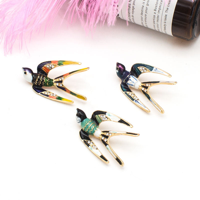 Enamel Bird Brooch Kalsten