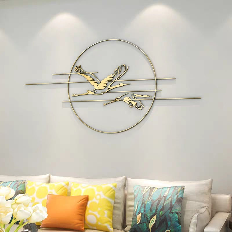 Elegant Metal Crane Wall Art Kalsten