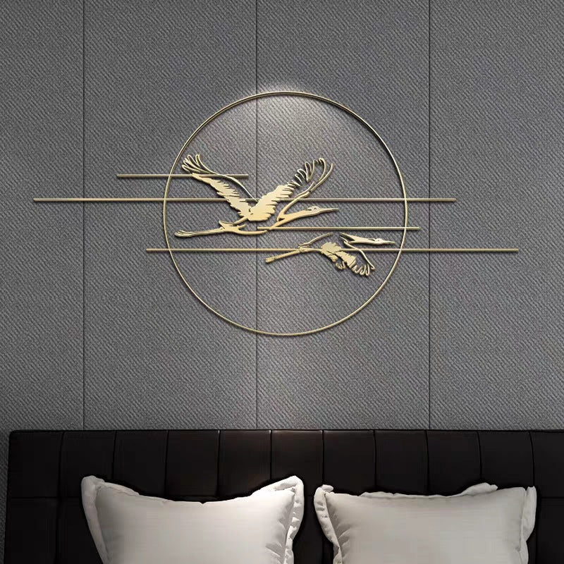Elegant Metal Crane Wall Art Kalsten