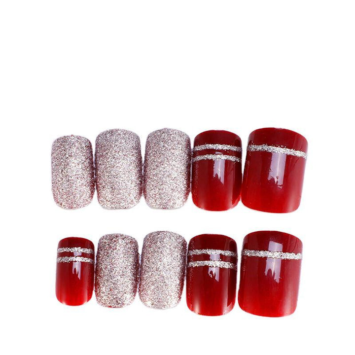 Glittering Textured Press-On Nail Art Set