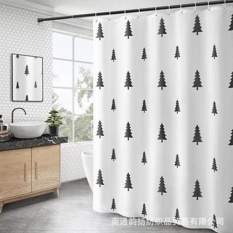 Modern Minimalist Grid Shower Curtain Kalsten