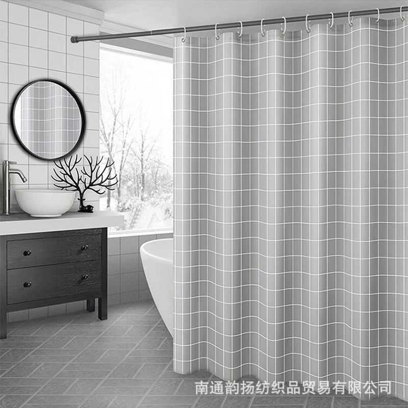 Modern Minimalist Grid Shower Curtain Kalsten
