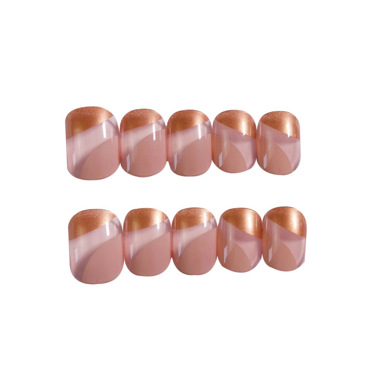 Artificial nails with elegant design and metallic finish Kalsten