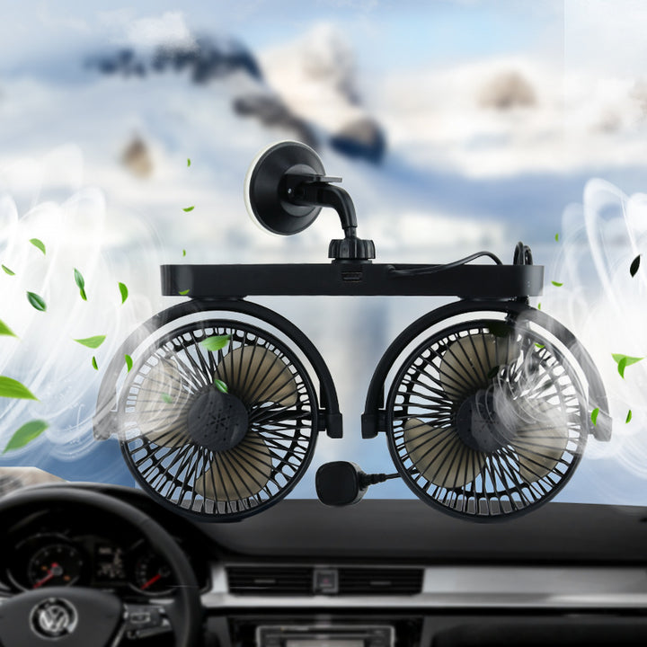 Dual-Head Suction Cup Car Cooling Fan Kalsten
