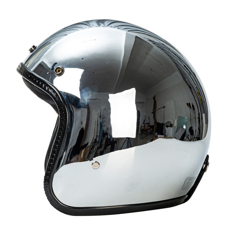 Retro Chrome Motorcycle Helmet Kalsten