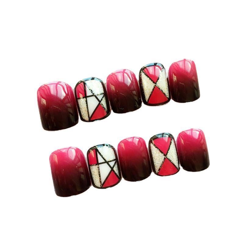 Artistic Ombre Press-On Nail Design