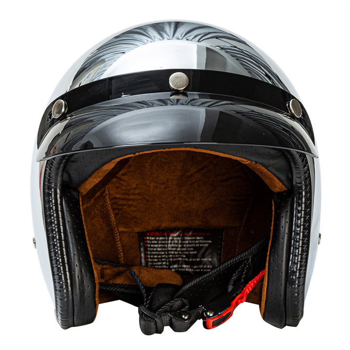 Retro Chrome Motorcycle Helmet Kalsten