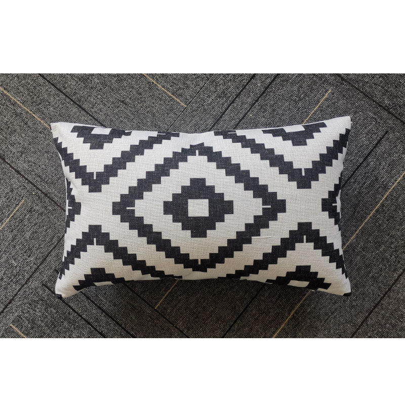 Ikat-Print Square Decorative Throw Pillow Cover with Hidden Zipper