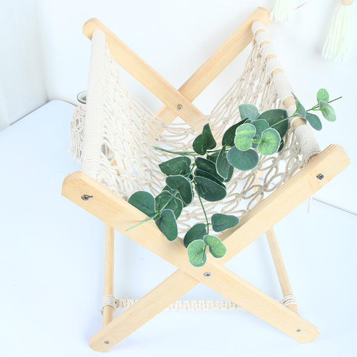 Macrame Folding Hammock-Style Storage Rack Kalsten