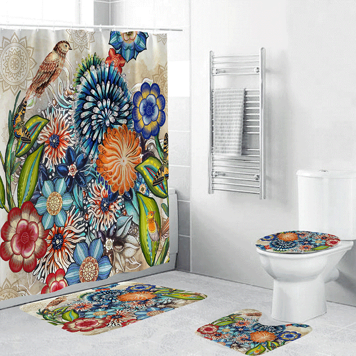 Floral Pattern Bathroom Set Kalsten
