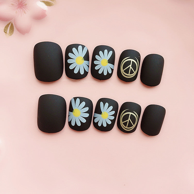 Artificial nails with floral design and matte finish Kalsten