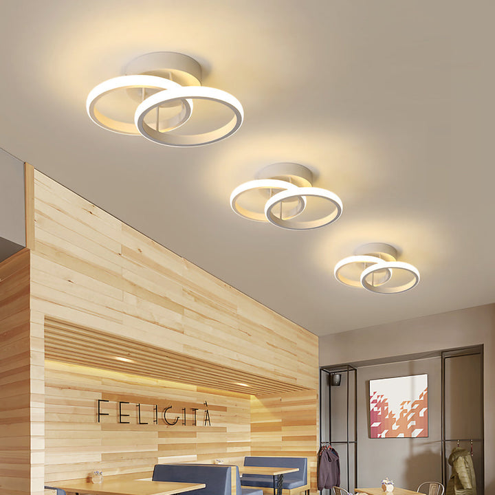 Kalsten | Ceiling Light with LED Black Metal Frame
