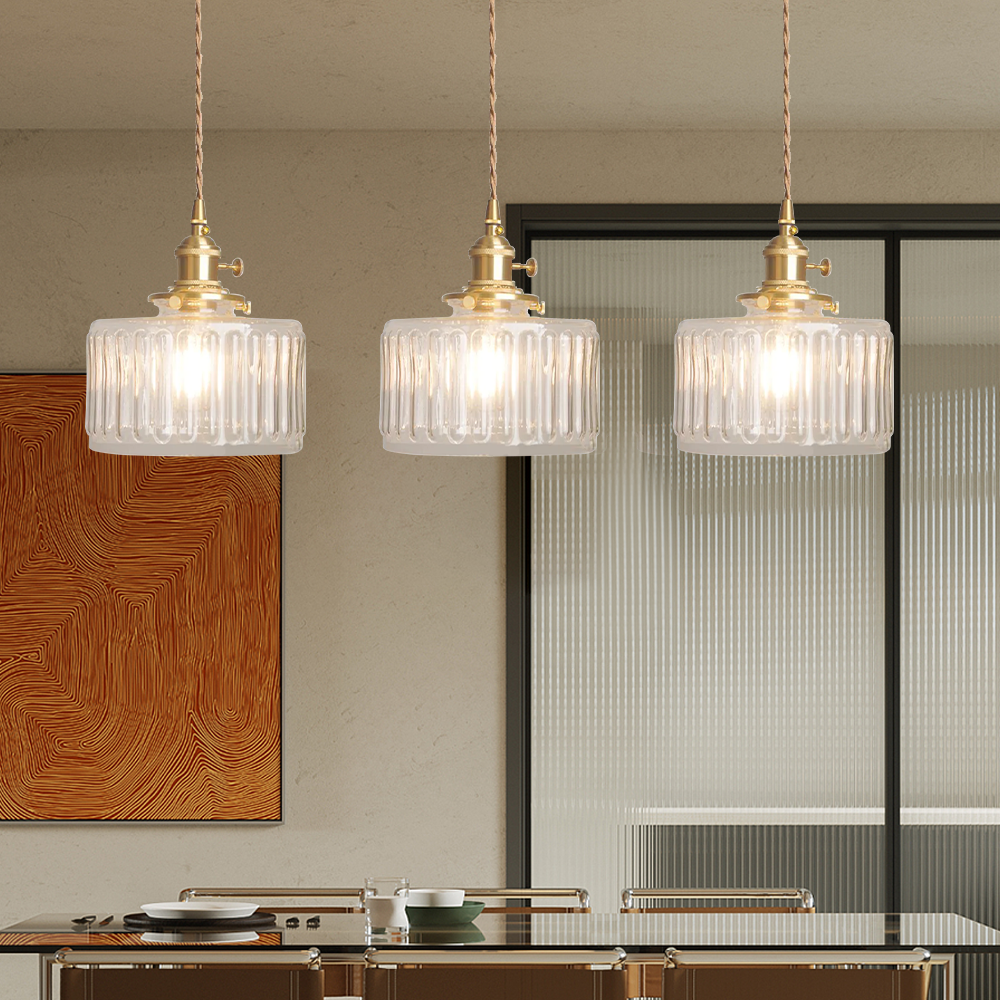 Vintage Stunning Cylinder Glass Pendant Light | Kalsten