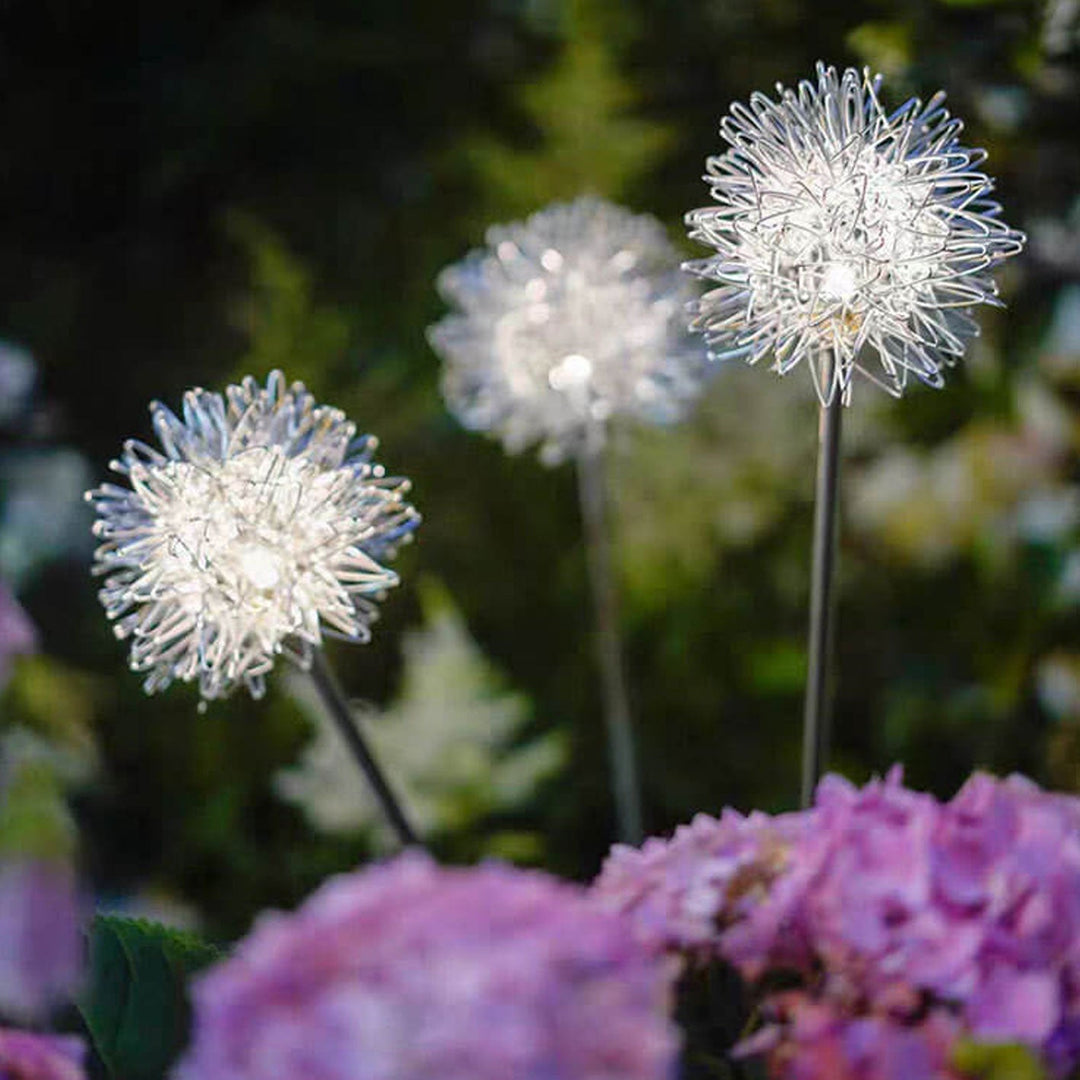 Solar Dandelion Aluminum Wire Globe Light LED Outdoor Waterproof Luminous Garden Insert Ground Landscape Light | Kalsten