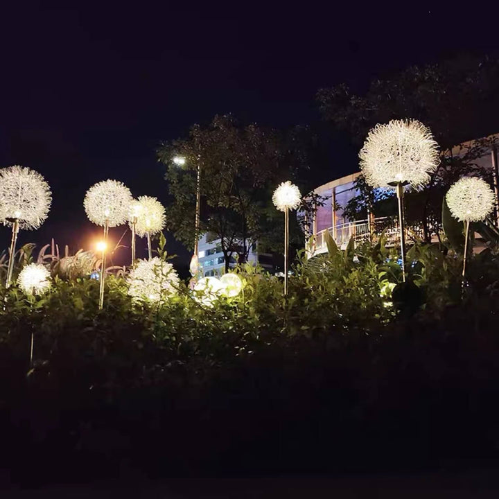 Solar Dandelion Aluminum Wire Globe Light LED Outdoor Waterproof Luminous Garden Insert Ground Landscape Light | Kalsten