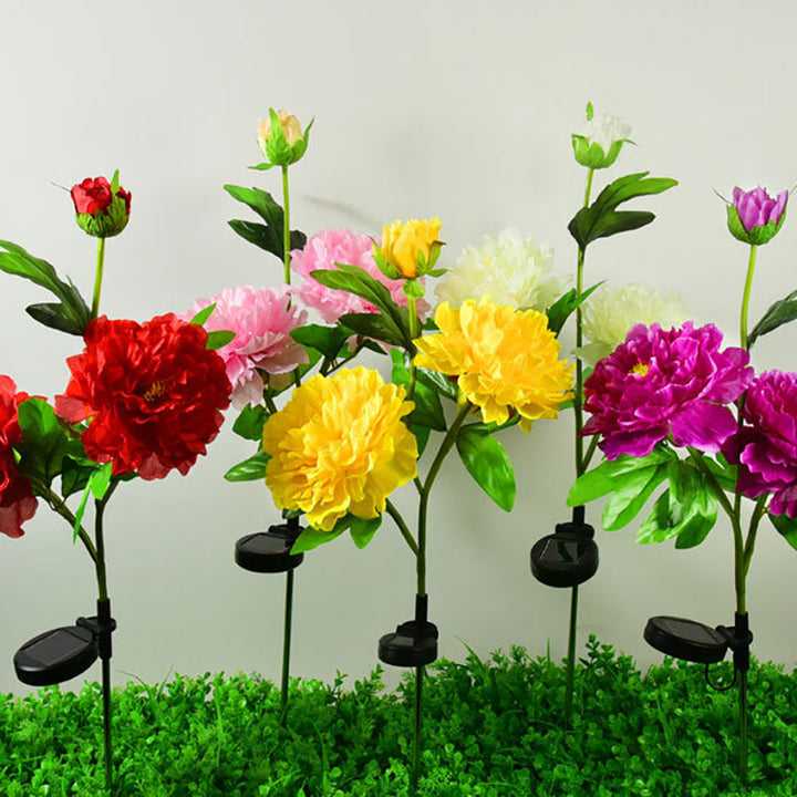 Contemporary Creative Solar Peony Flower LED Waterproof Lawn Landscape Insert Light For Outdoor Patio | Kalsten