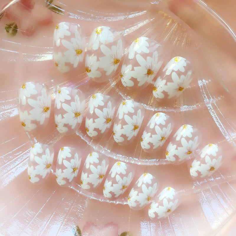 Floral Artistic Press-On Nail Tips