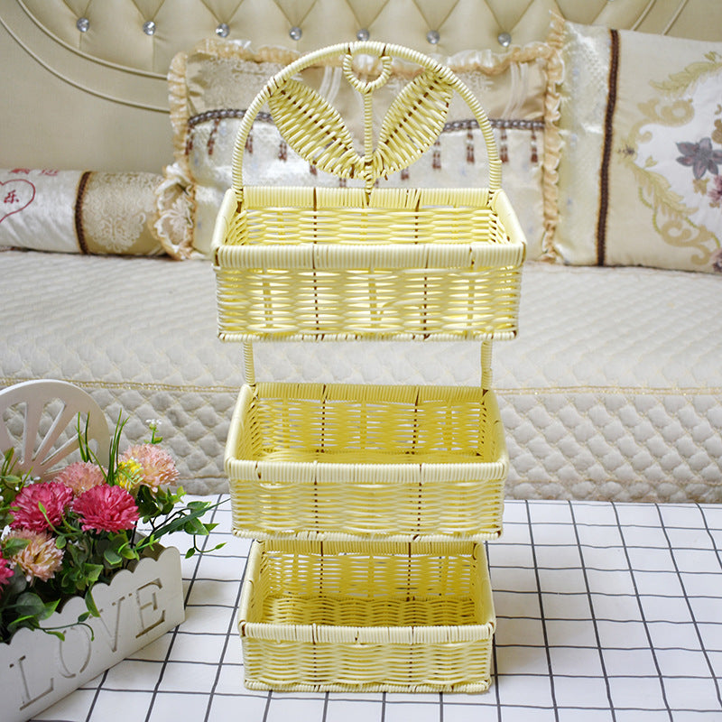 Two-Tiered Woven Storage Basket Kalsten