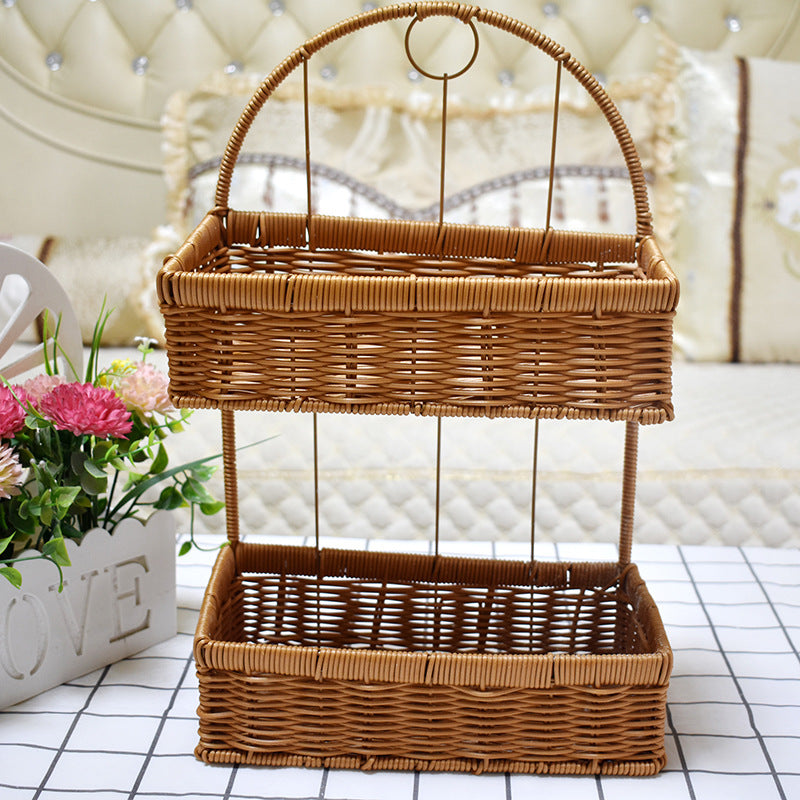 Two-Tiered Woven Storage Basket Kalsten
