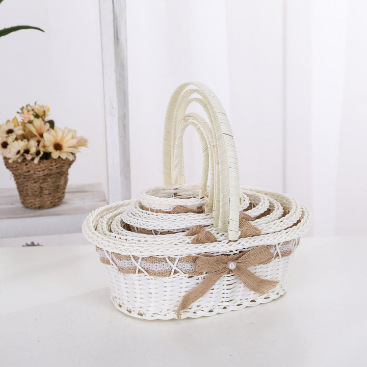 Decorative Floral Woven Basket Set Kalsten