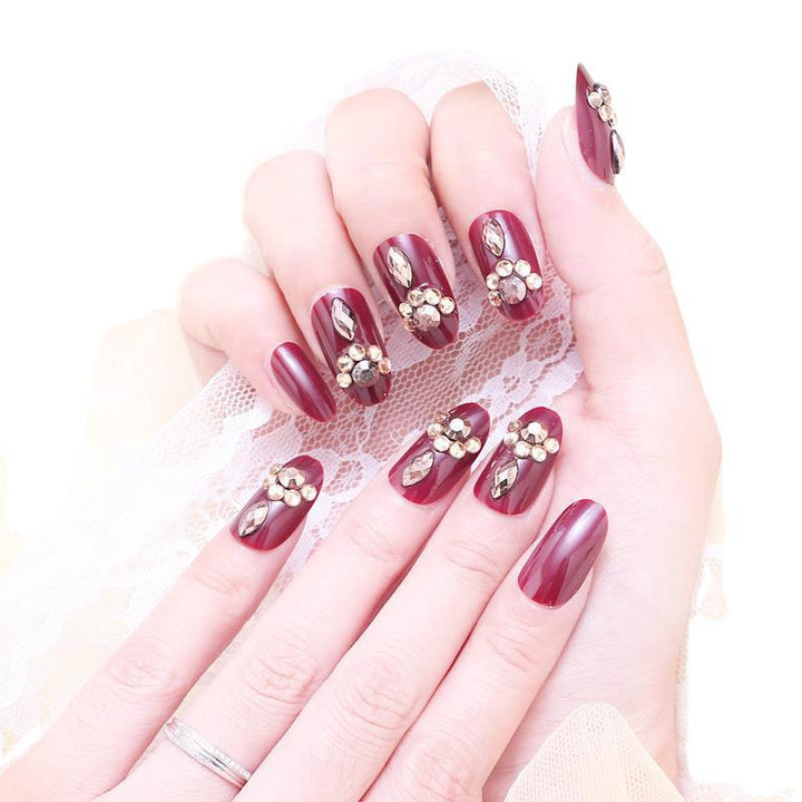Glamorous Rhinestone-Embellished Press-On Nail Tips