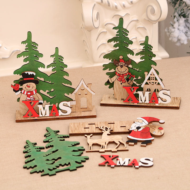 Decorative Wooden Christmas Table Centerpiece Kalsten