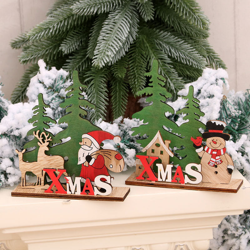 Decorative Wooden Christmas Table Centerpiece Kalsten