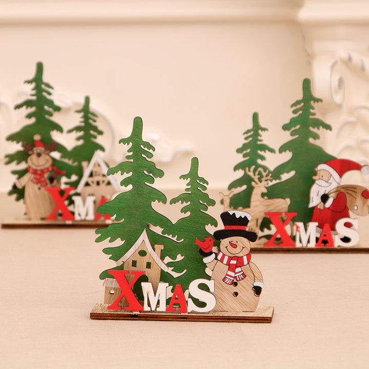 Decorative Wooden Christmas Table Centerpiece Kalsten